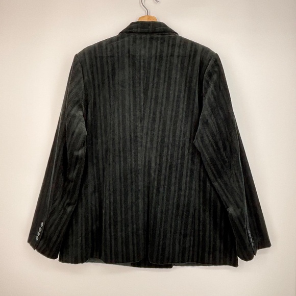 Worthington Womens Size 18 Double Breasted Blazer Jacket Forest Green Corduroy - Picture 7 of 11